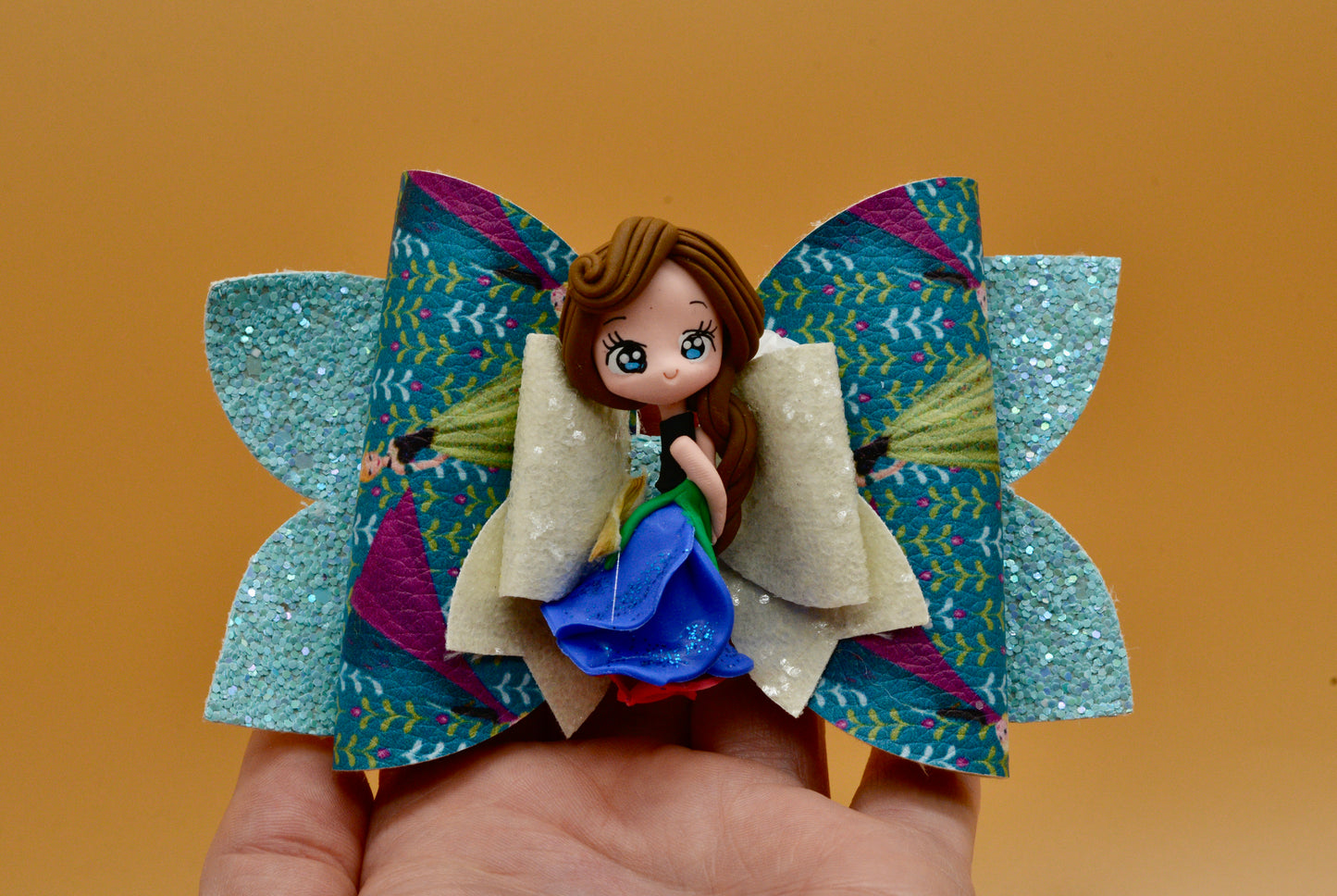 Girls character hair bow, Disney, Princess Anna, Frozen