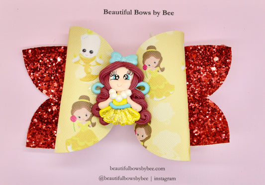 Girls character hair bow, Disney, Princess Bell