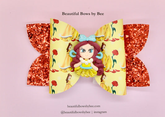 Girls character hair bow, Disney, Princess Bell
