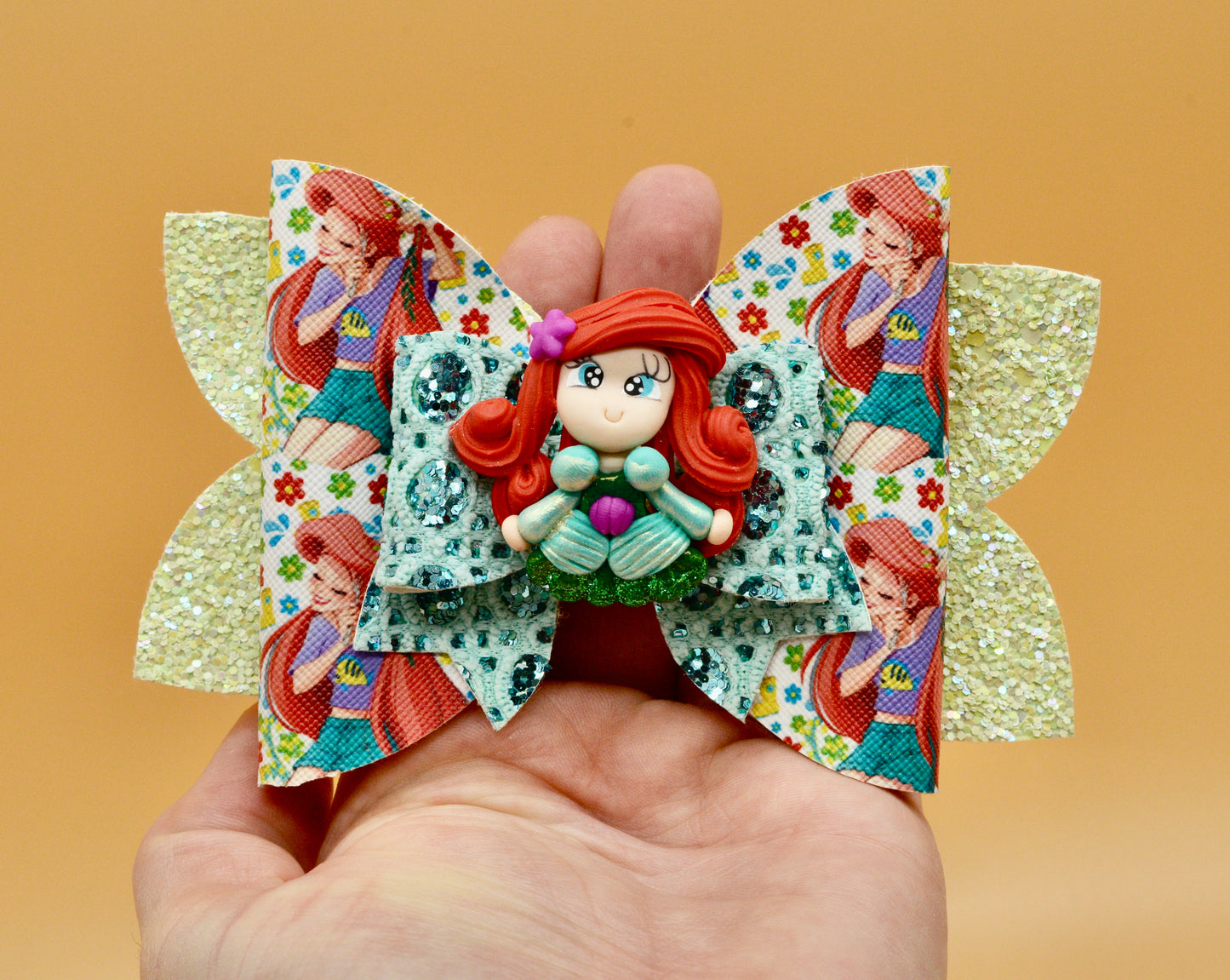 Girls character hair bow, Disney, Princess Ariel, The Little Mermaid