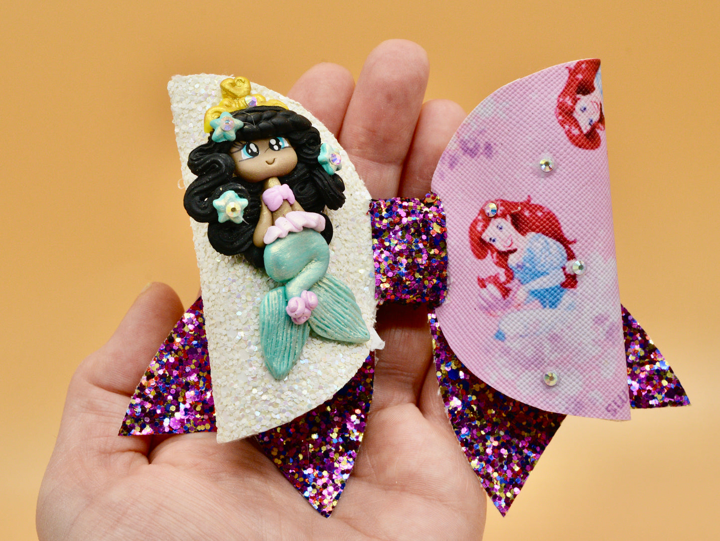 Girls character hair bow, Disney, Princess Ariel, The Little Mermaid