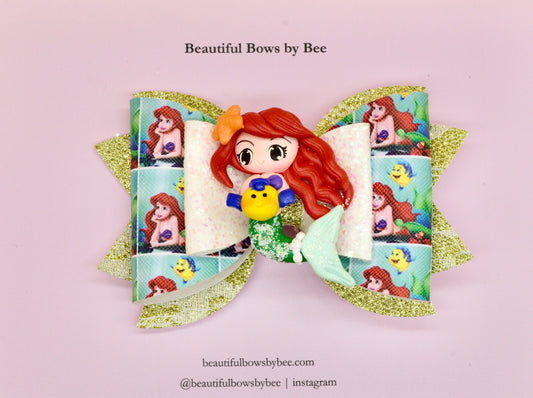 Girls character hair bow, Disney, Princess Ariel, The Little Mermaid