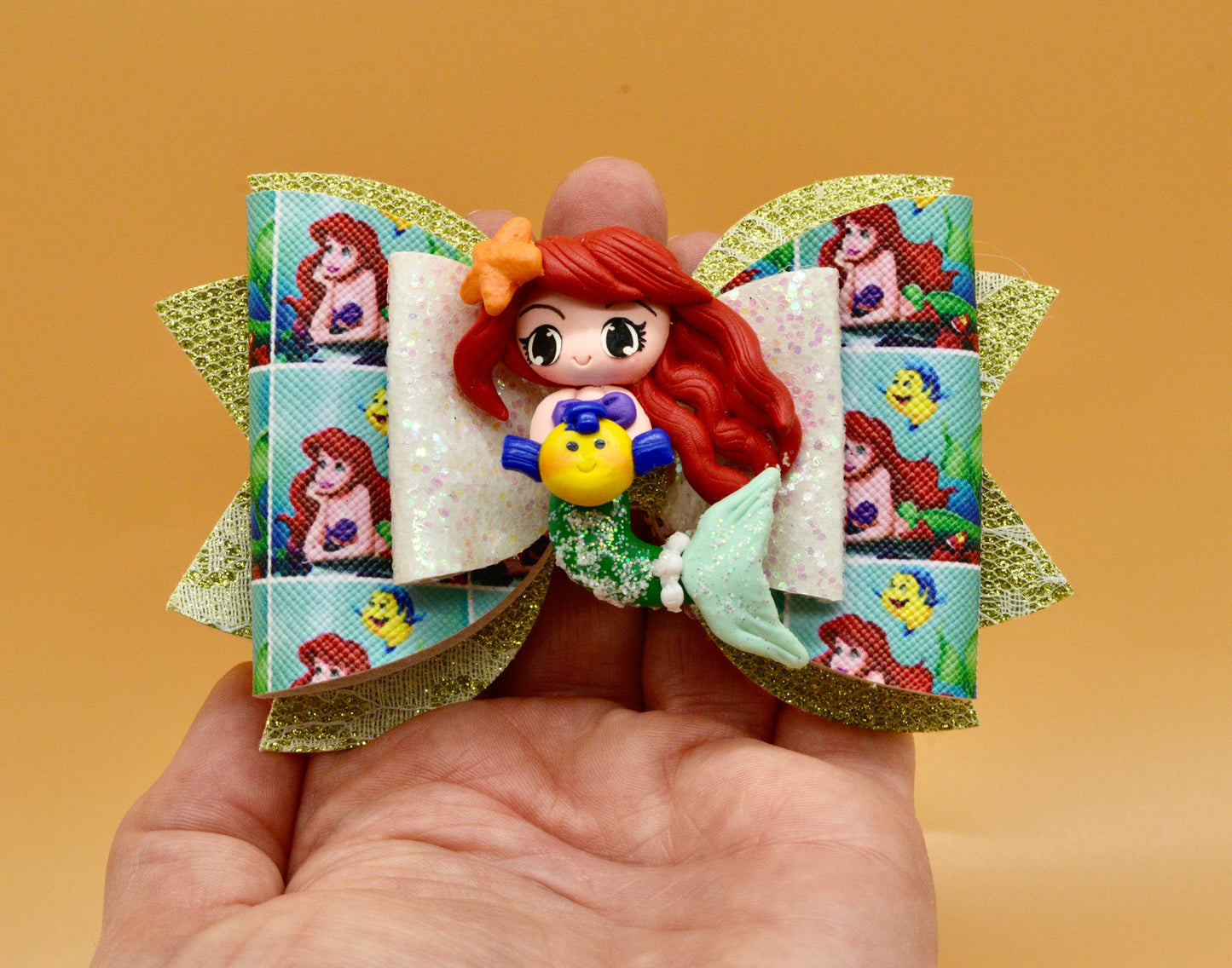 Girls character hair bow, Disney, Princess Ariel, The Little Mermaid