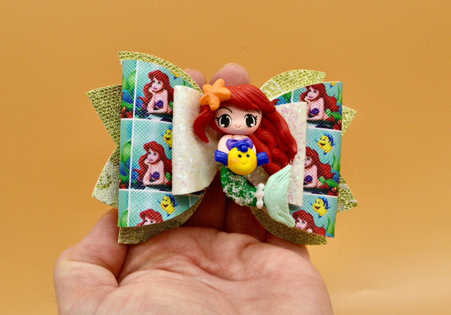 Girls character hair bow, Disney, Princess Ariel, The Little Mermaid