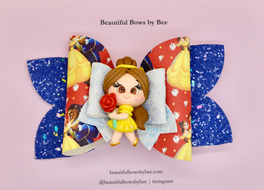 Girls character hair bow, Disney, Princess Bell