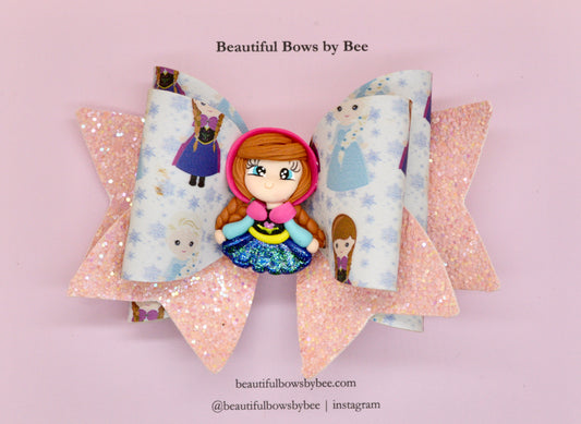 Girls character hair bow, Disney, Princess Anna, Frozen