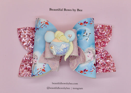 Girls character hair bow, Disney, Princess Elsa, Frozen