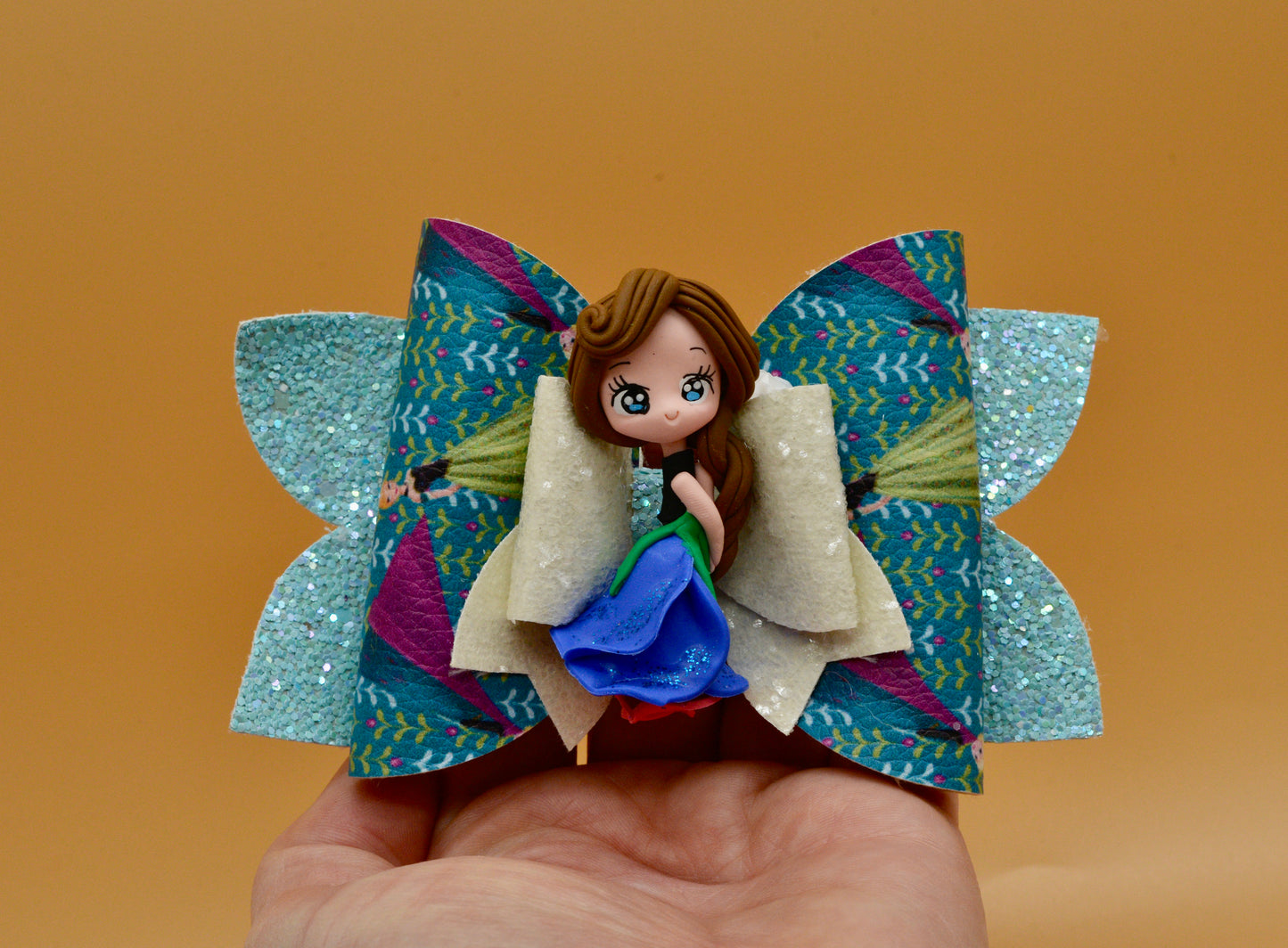 Girls character hair bow, Disney, Princess Anna, Frozen
