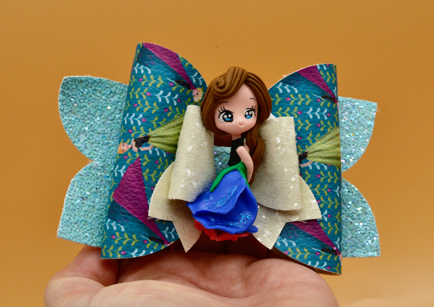 Girls character hair bow, Disney, Princess Anna, Frozen