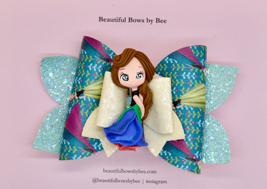 Girls character hair bow, Disney, Princess Anna, Frozen