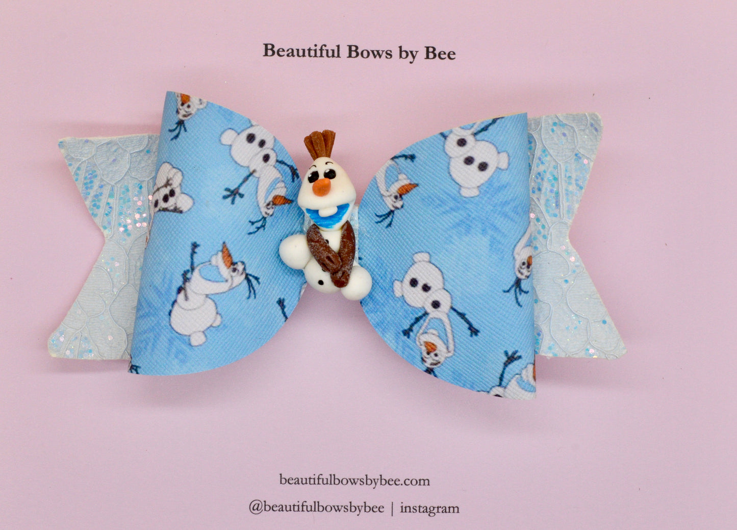 Girls character hair bow, Disney, Olaf, Snowman, Frozen