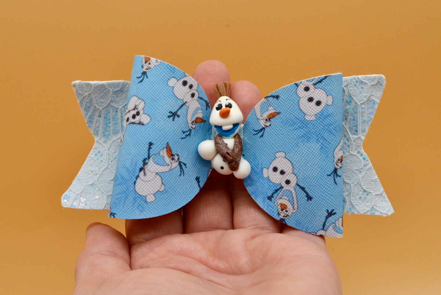 Girls character hair bow, Disney, Olaf, Snowman, Frozen