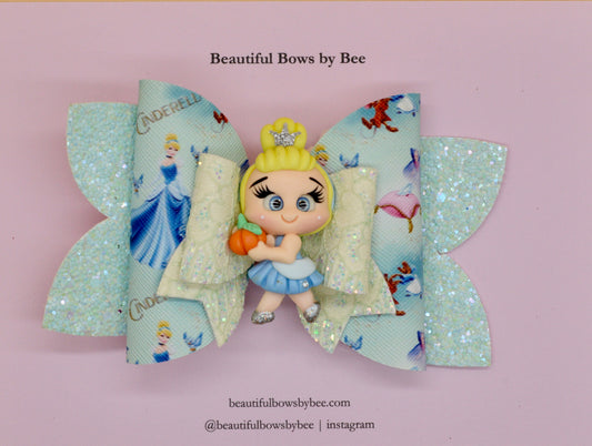 Girls character glitter hair bow, Disney, Cinderella