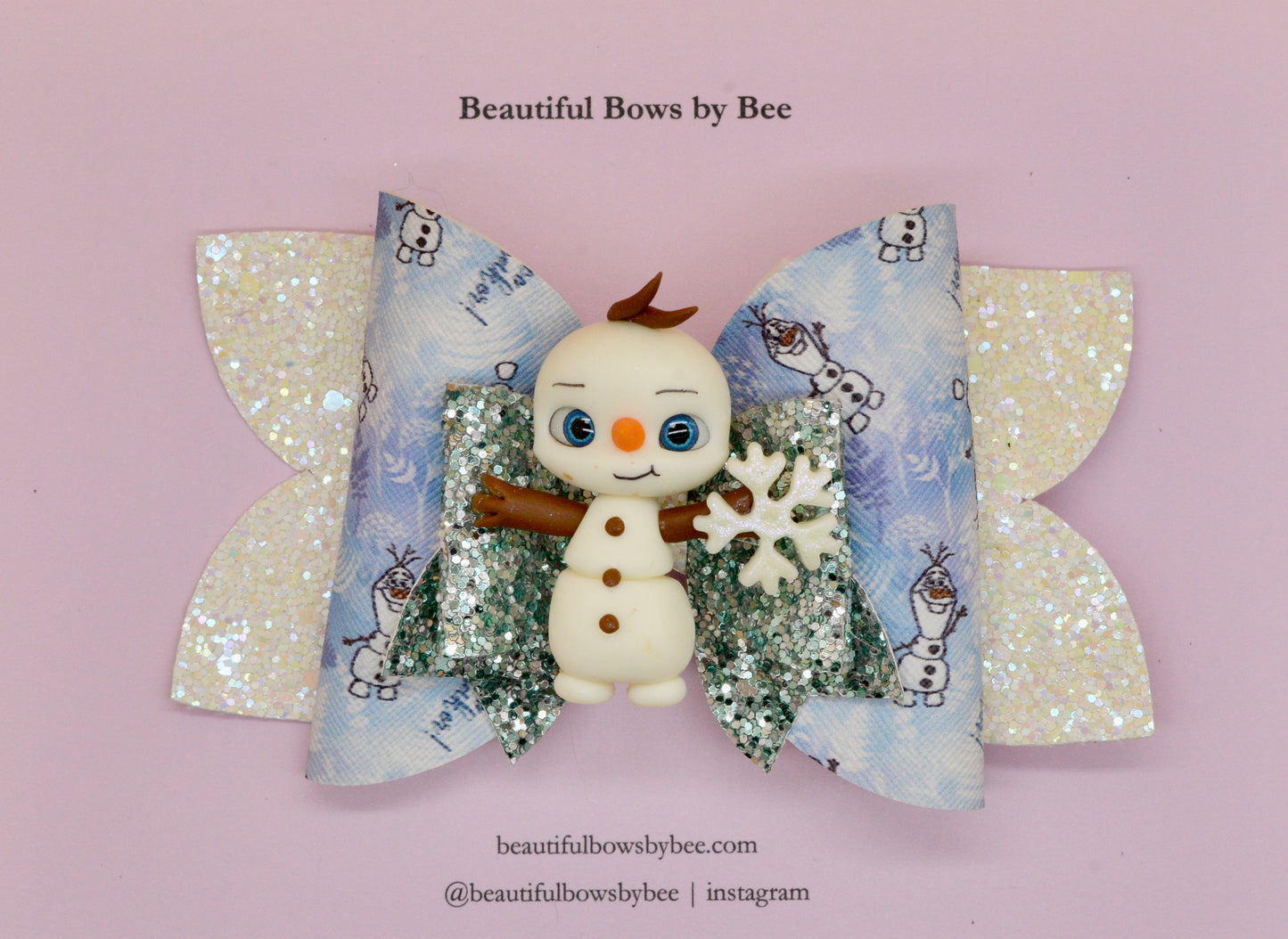 Girls character hair bow, Disney, Olaf, Snowman, Frozen
