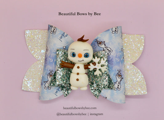 Girls character hair bow, Disney, Olaf, Snowman, Frozen