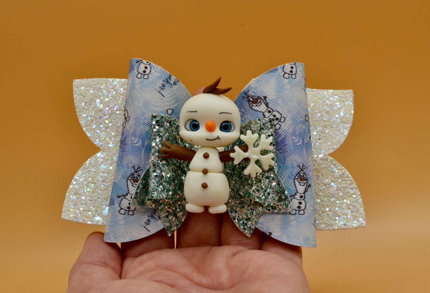Girls character hair bow, Disney, Olaf, Snowman, Frozen