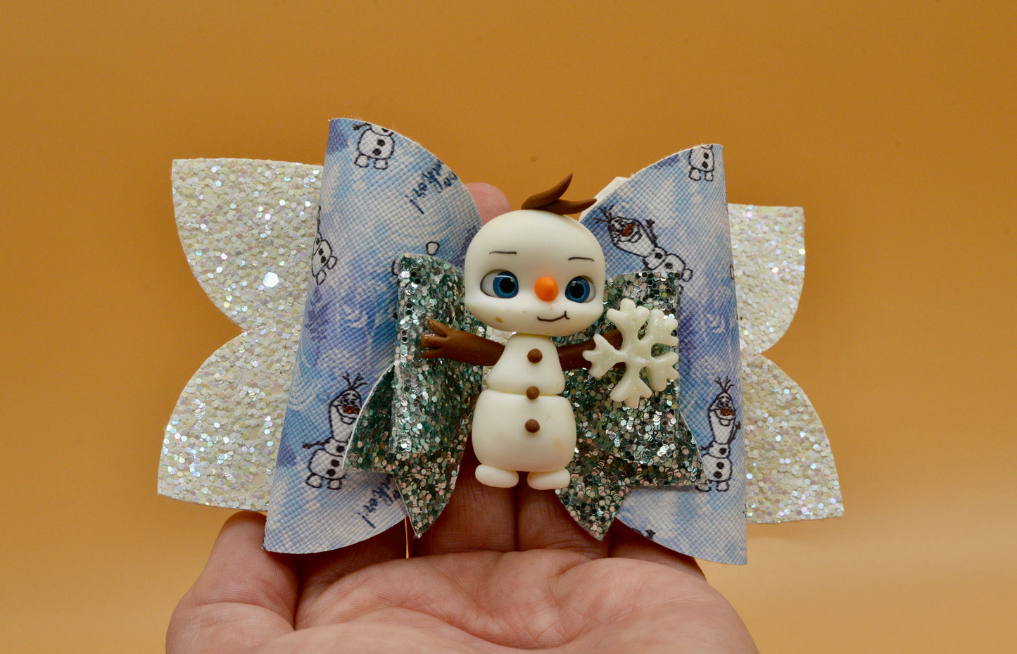 Girls character hair bow, Disney, Olaf, Snowman, Frozen