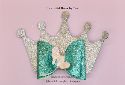 Girls character glitter hair bow, Disney, Cinderella