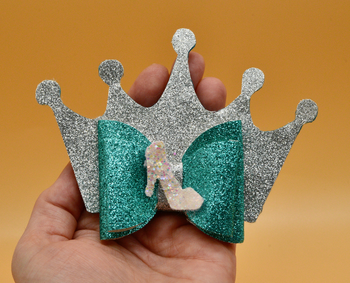 Girls character glitter hair bow, Disney, Cinderella