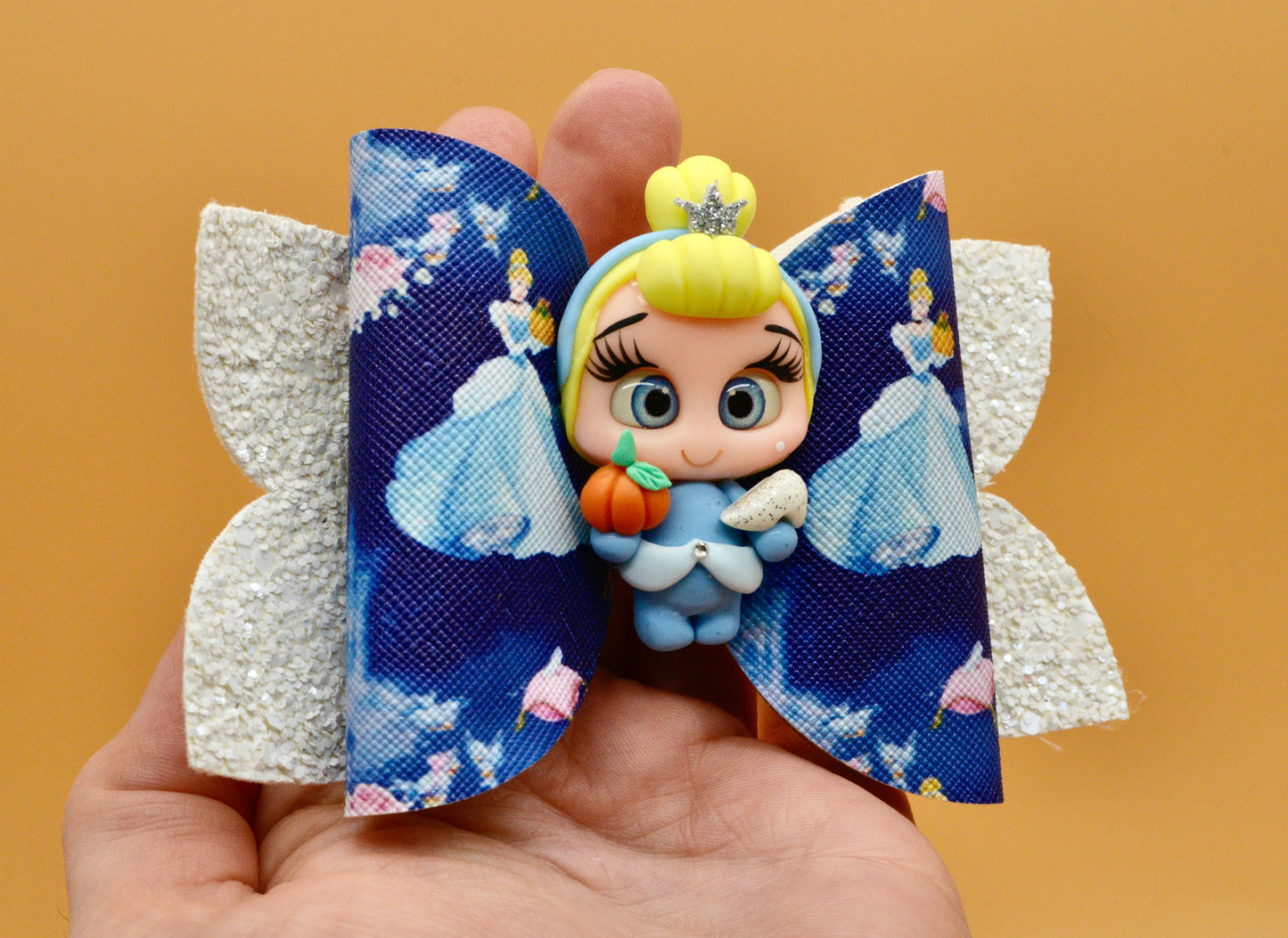 Girls character glitter hair bow, Disney, Cinderella